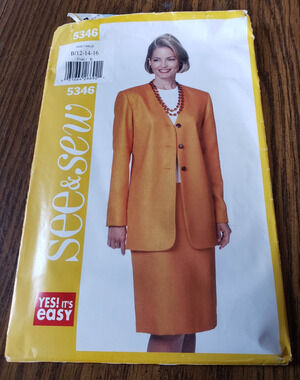 Butterick 5346 See Sew Career Women Skirt Jacket Suit Sz 12 14 16 Pattern Uncut